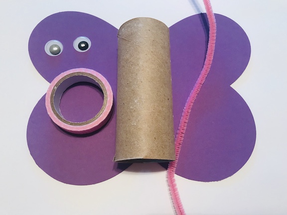 Supplies for Toilet Paper Butterfly Craft 