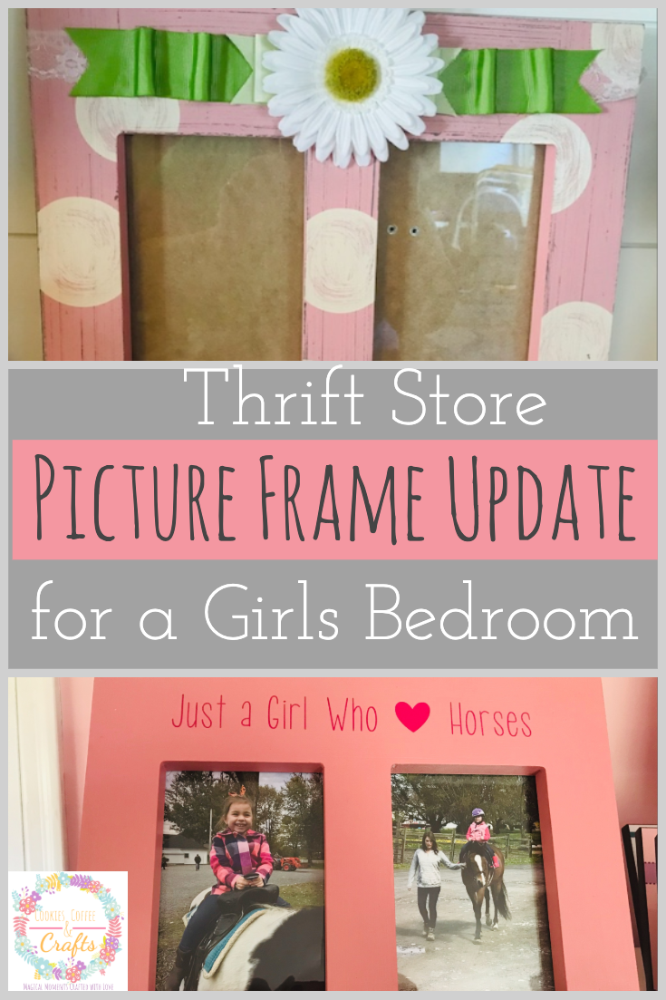 Picture Frame Update for a Girls Bedroom from the Thrift Store