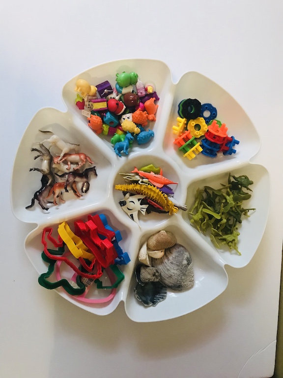 Tray of Objects for Sensory Activity 