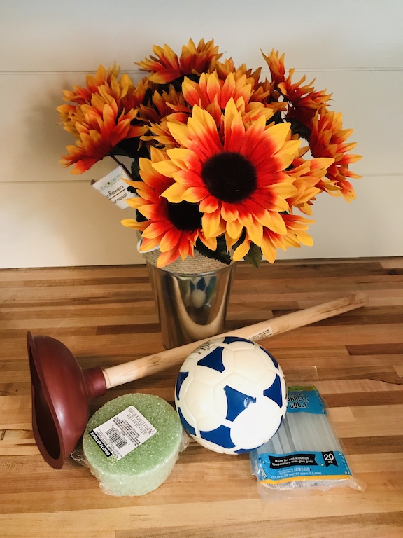 Dollar Tree Sunflower Ball Supplies