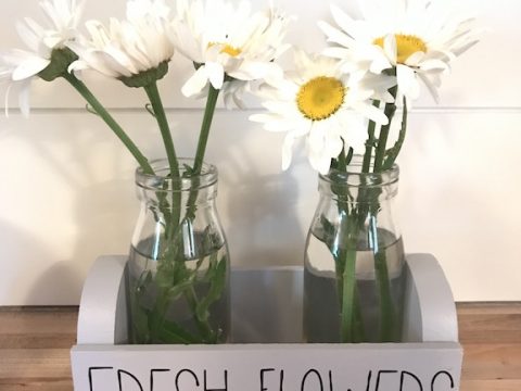 Farmhouse Wooden Vase Holder