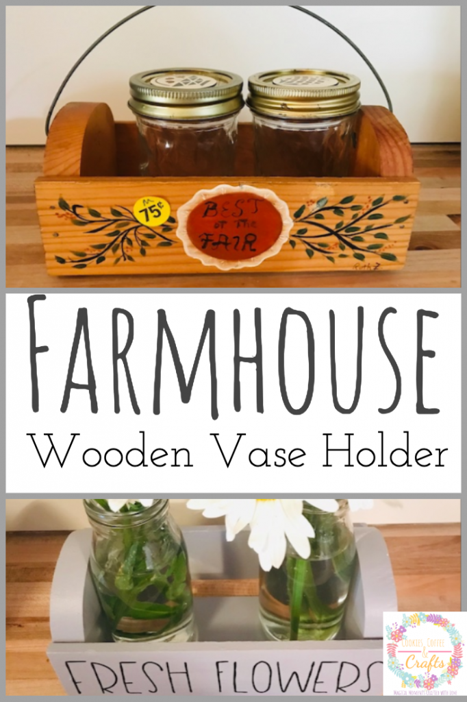 Farmhouse Wooden Vase Holder