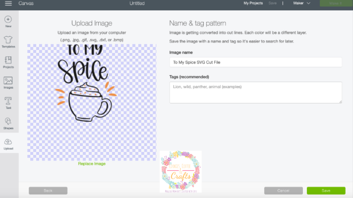 Saving Uploaded Image to Cricut Design Space