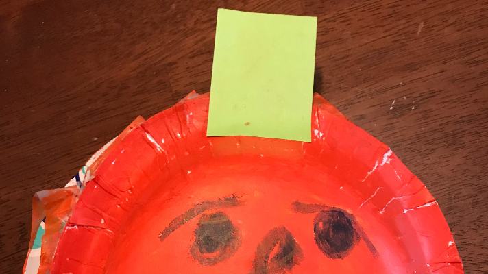 Add stem onto easy halloween pumpkin craft for kids