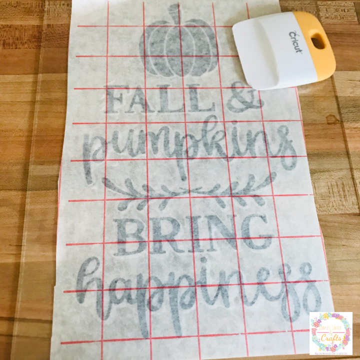 Adding Pumpkin Sign to fall decor with Cricut project idea 