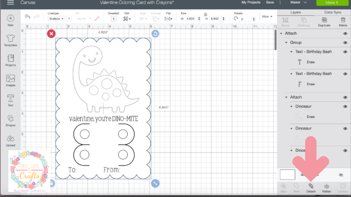 Hit Detach to Create Cricut Kids Halloween Treat