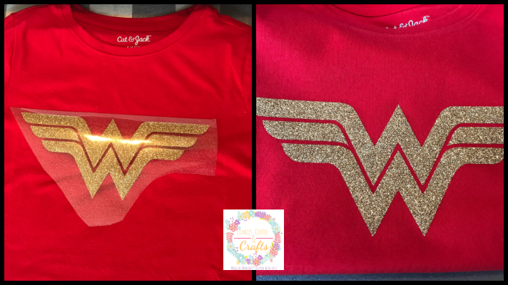 Making the Wonder Woman Shirt with Cricut Iron on Glitter 
