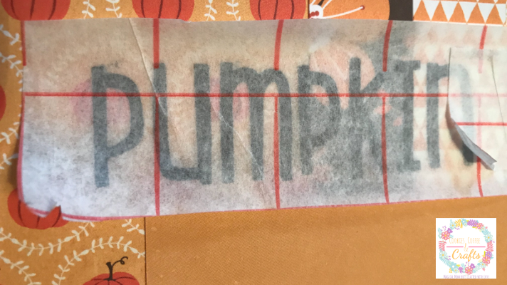Pumpkin patch scrapbook page title in vinyl
