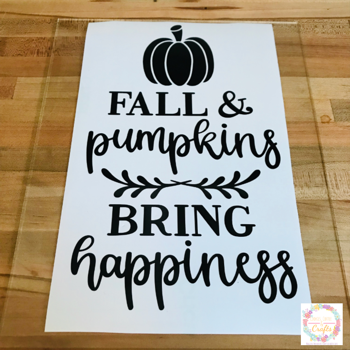 SVG from Cricut Design Space for fall decor with Cricut Project