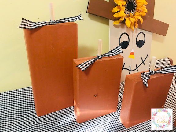 Wooden Pumpkin Blocks Decorating for Fall