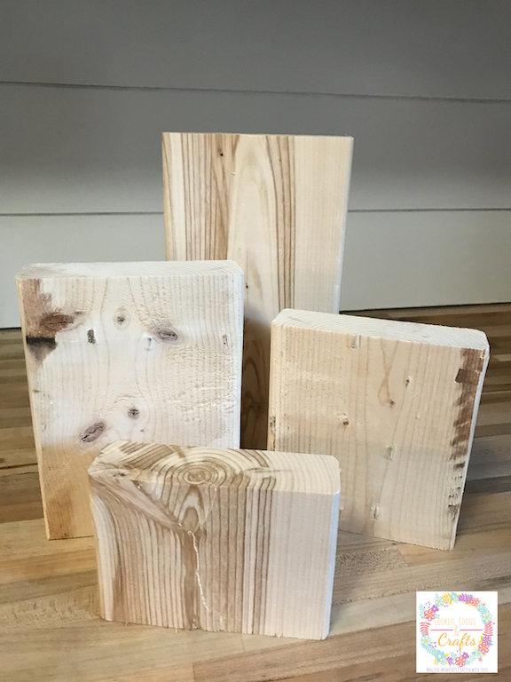 Scrap wood to make wooden pumpkin blocks 