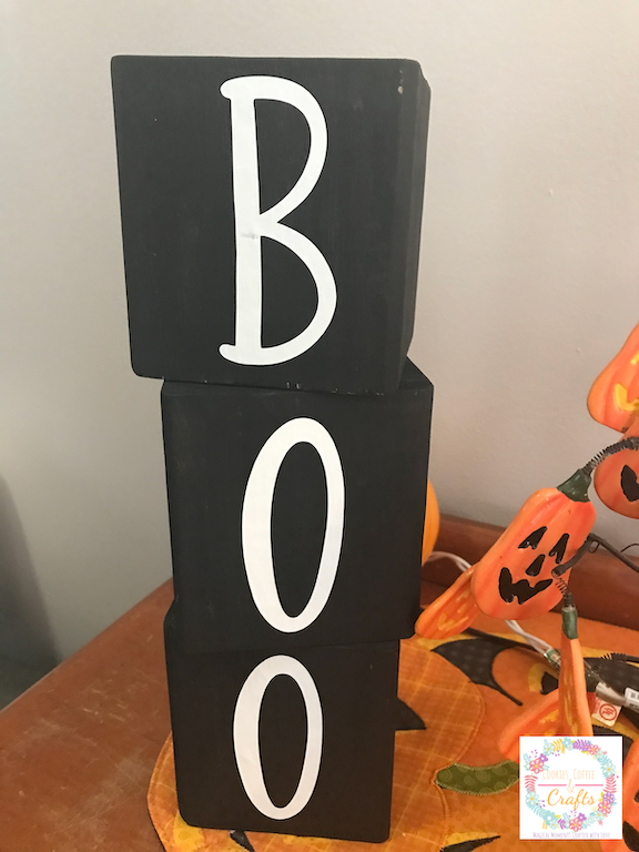 Boo Wooden Ghost Halloween Blocks 