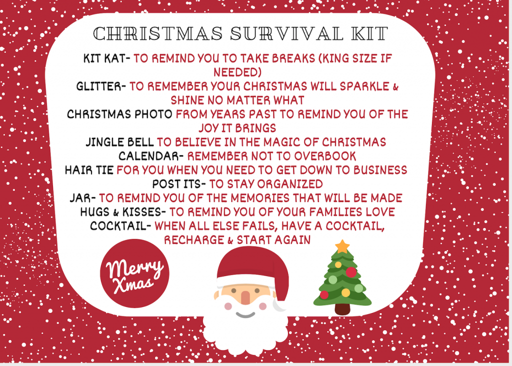 Christmas Survival Kit Printable 