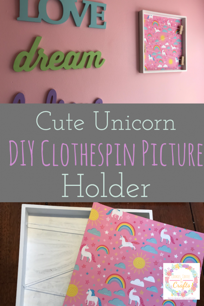 Cute Unicorn DIY Clothespin Picture Holder