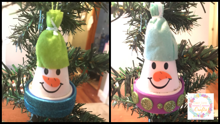 Kid Friendly Flowerpot Snowman Ornament 