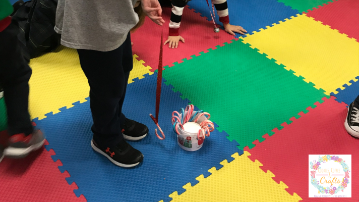 The candy cane fishing game is perfect for a classroom Christmas Party 