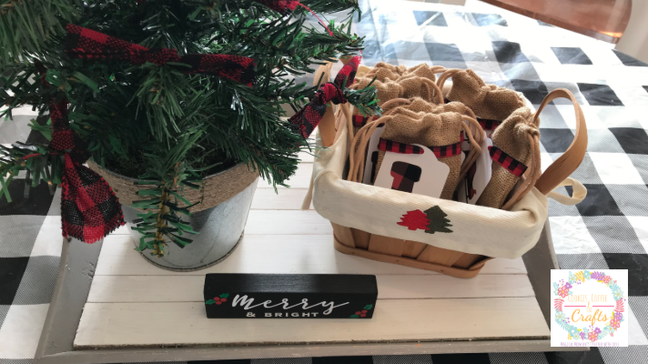 Displaying the Homemade Advent Calendar with Burlap Bags