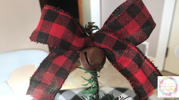 Farmhouse Style Christmas Bow on Dollar Tree Christmas Decor Idea 