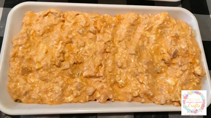 Franks hot sauce buffalo chicken dip with shredded chicken breast 