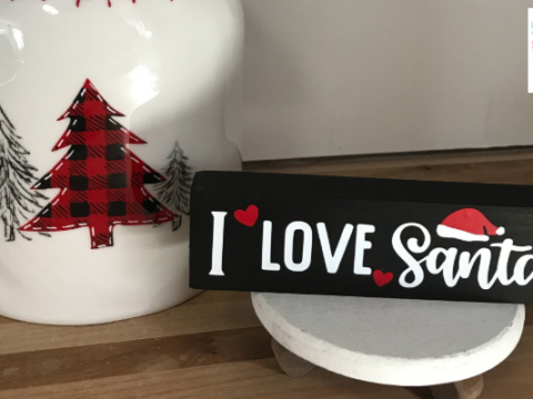 I love Santa Merry Christmas Wooden Sign