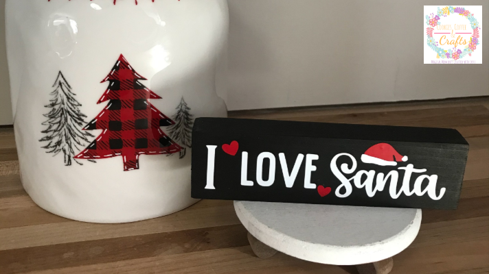 I love Santa Merry Christmas Wooden Sign 