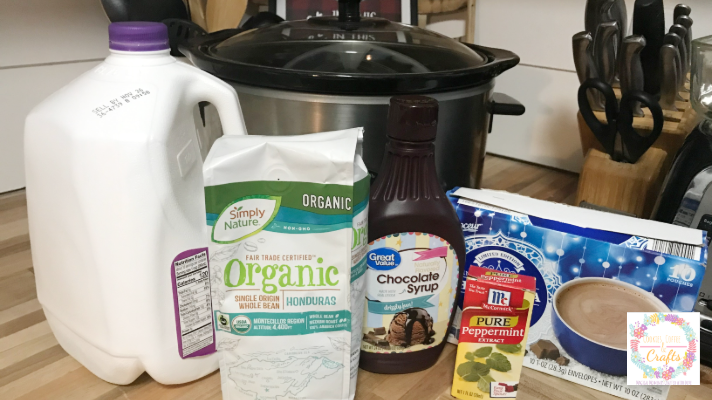 Ingredients for slow cooker peppermint mocha 