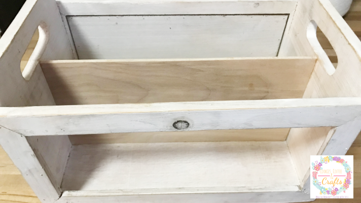 Adding a piece of plywood for extra storage in the DIY Thrift Store Desk Organizer 