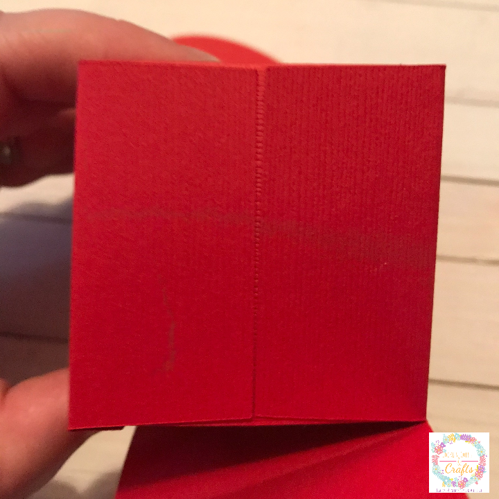 Glueing the Valentines Gnome Gift Box 