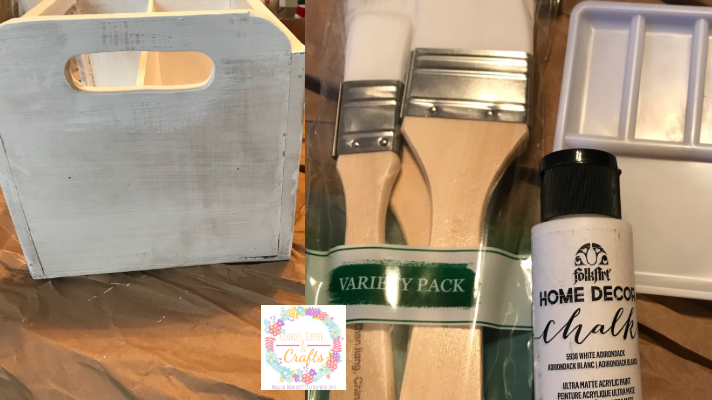 Upcycle the wooden box with paint from the thrift store 