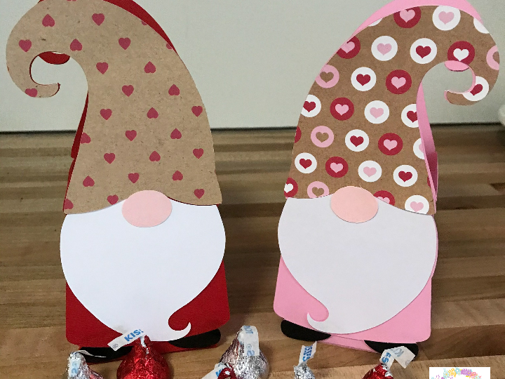 Valentine's Day Gnome Gift Box made with Cricut Maker
