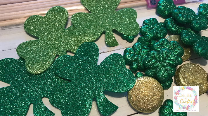 Foam Shamrocks for Magic Shamrock Wand from the dollar store