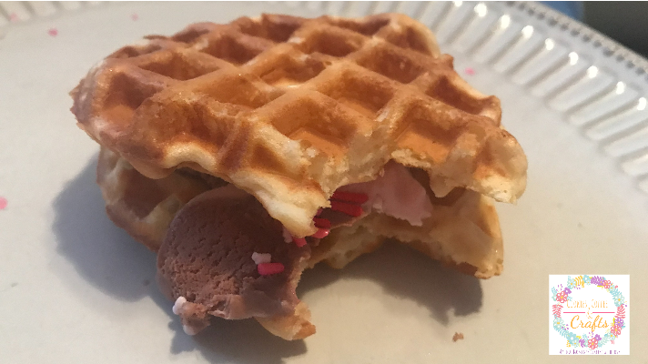 Heart Waffle Ice Cream Sandwich