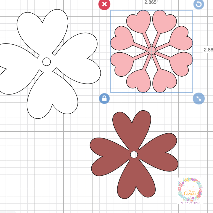 Heart Flowers for Cricut Lollipop Holders 