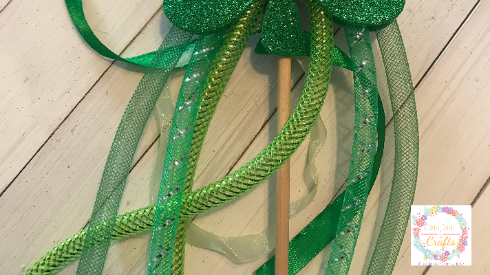 RIbbon on Magic Shamrock Wand Craft for Kids