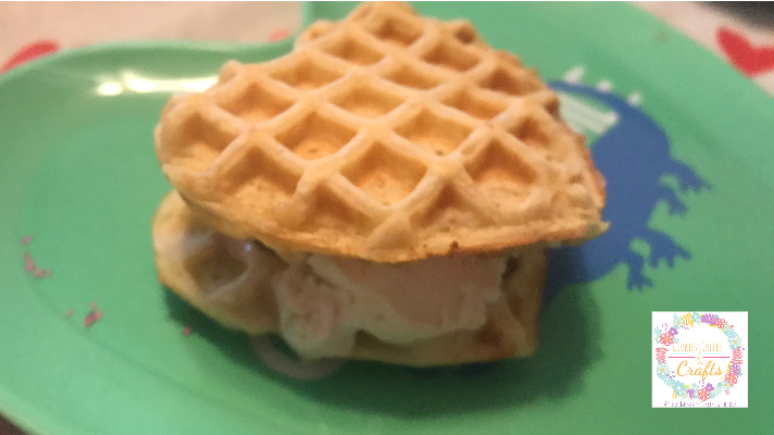 Side View of Waffle Ice Cream Sandwich