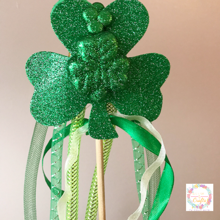 St Patricks Day Shamrock Wand for Kids craft 