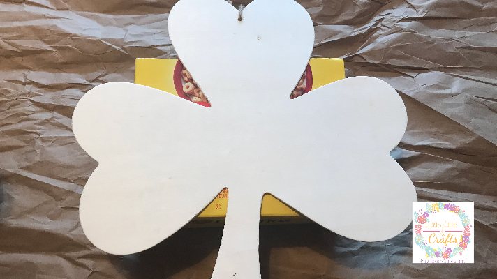 Wooden Shamrock for fun paint pouring craft idea