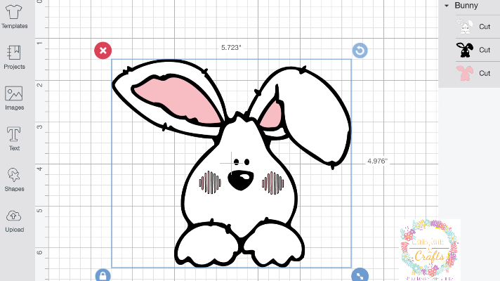 Dj Inkers Bunny in Cricut Design Space to put on Plastic Easter eggs for Kids 