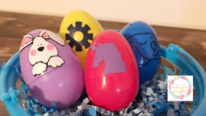 Cricut Easter eggs for kids with vinyl decals