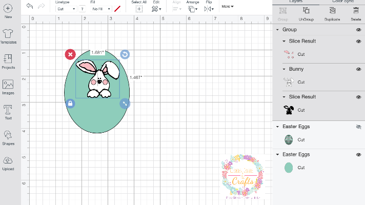 Designing Plastic Eggs in Cricut Design Space to Make vinyl Decals