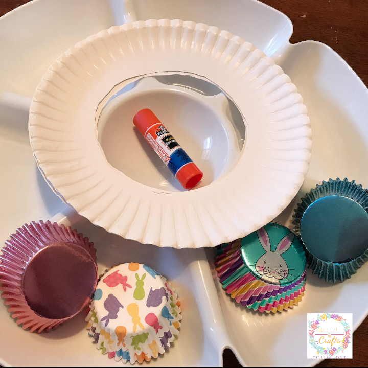 Supplies for Easy Easter Paper plate Craft 