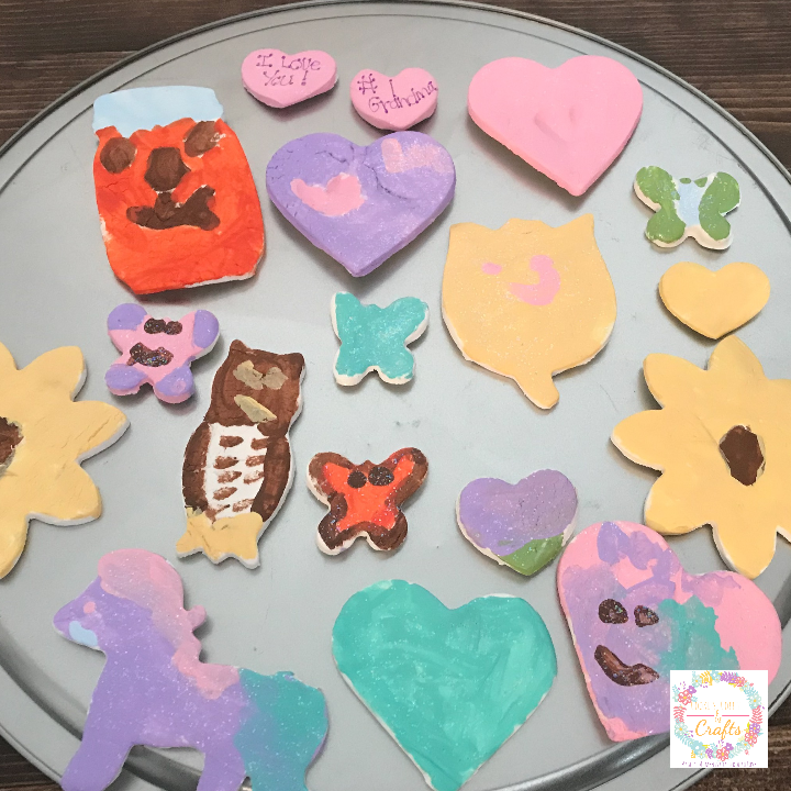 Air dry clay magnets mothers day craft for kids