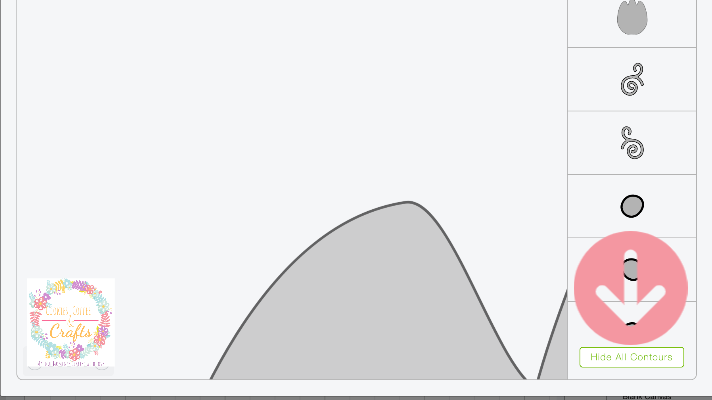 Click hide all contours in Cricut Design Space for paper tulips