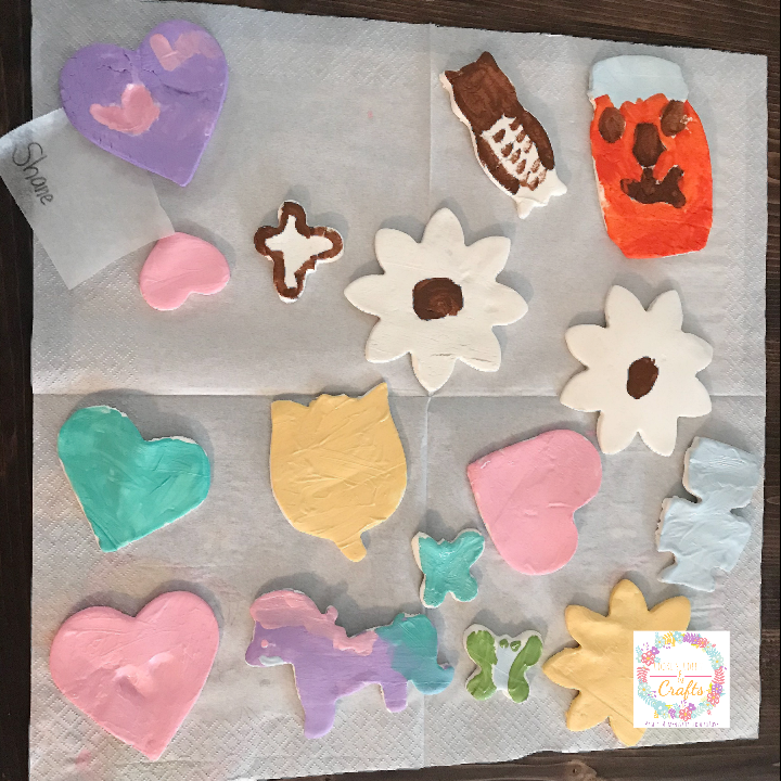 Homemade air dry clay magnets as mothers day craft 
