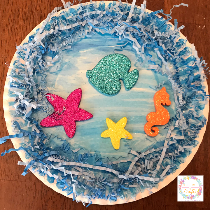 Sea creatures paper plate kids activity 