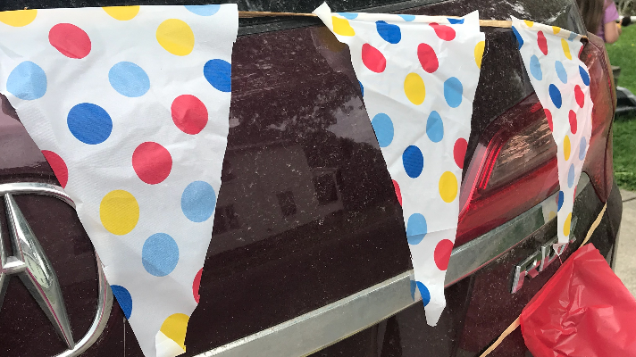 Car pennants for the teacher car parade
