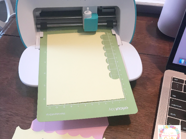 Cricut Joy cutting card stock to make DIY scrapbook embellishments