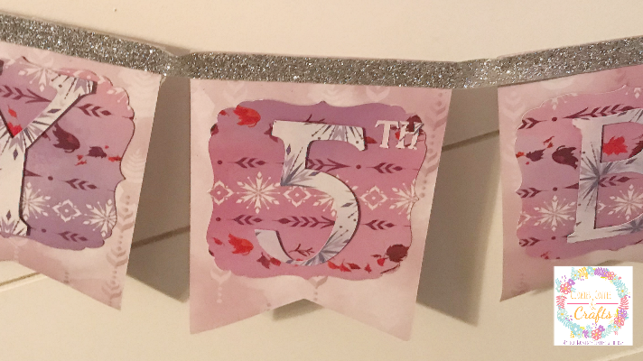 Cricut Frozen 2 Birthday Banner with Scrapbook paper 