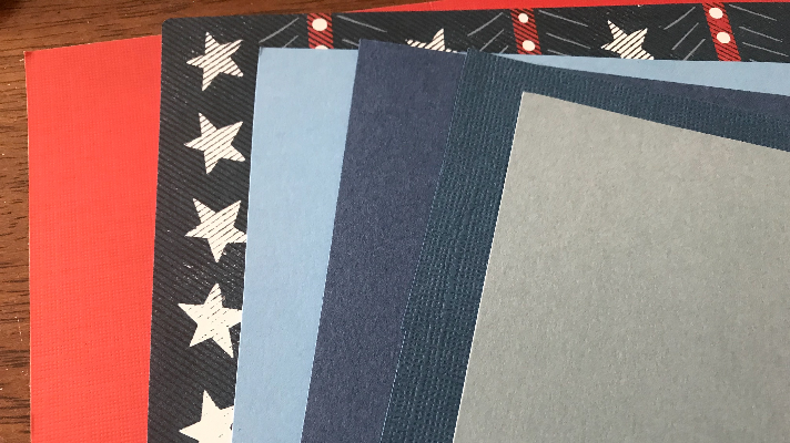 Card stock for the 4th of July scrapbook page