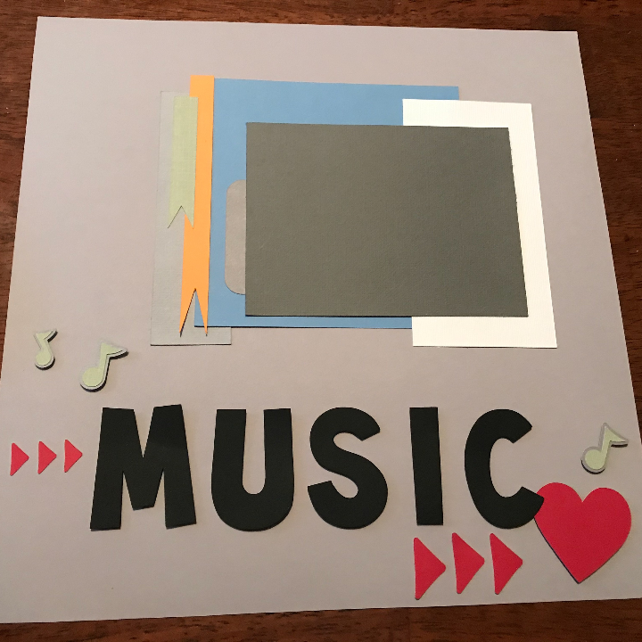 Cricut Music Scrapbook Layout 